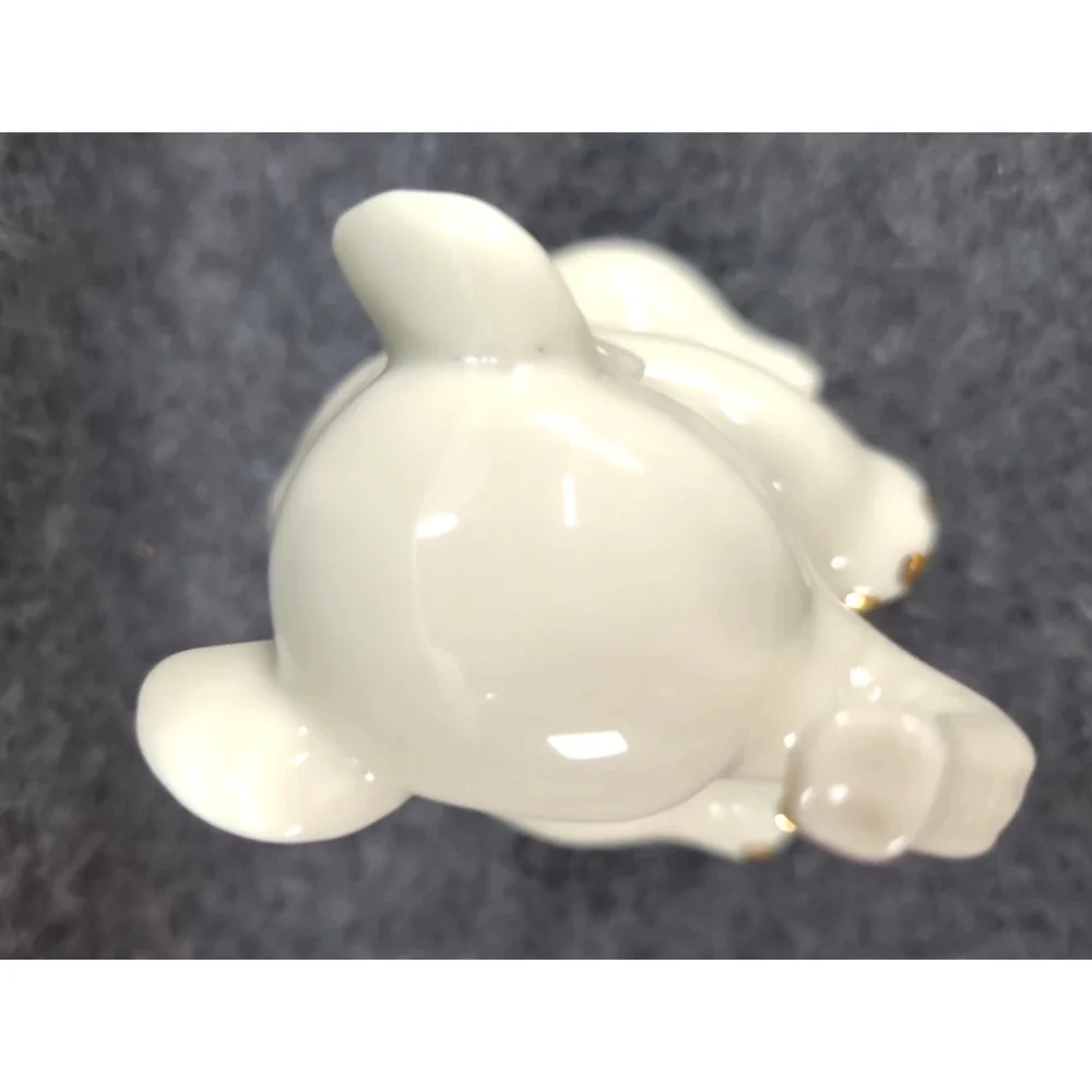 Lenox Porcelain Sitting Baby Elephant Figurine Gold Trim 3